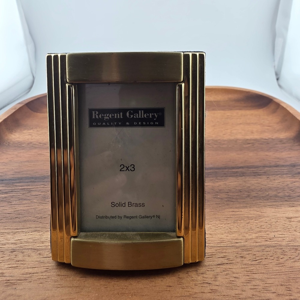 Regent Gallery Solid Brass 2x3 Picture Frame Gold Accent‎ Vintage Decor